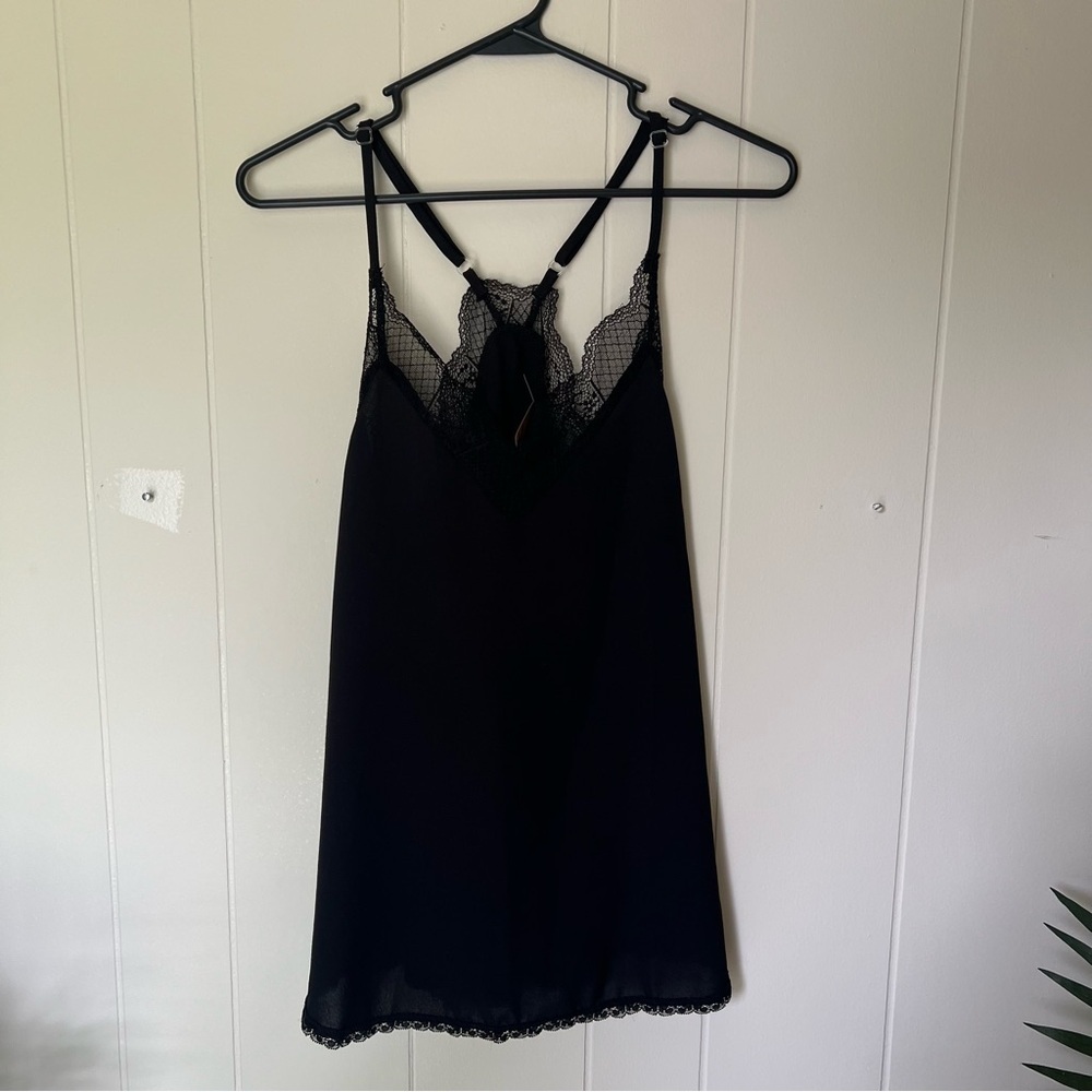 Elegant Black Lace Chemise